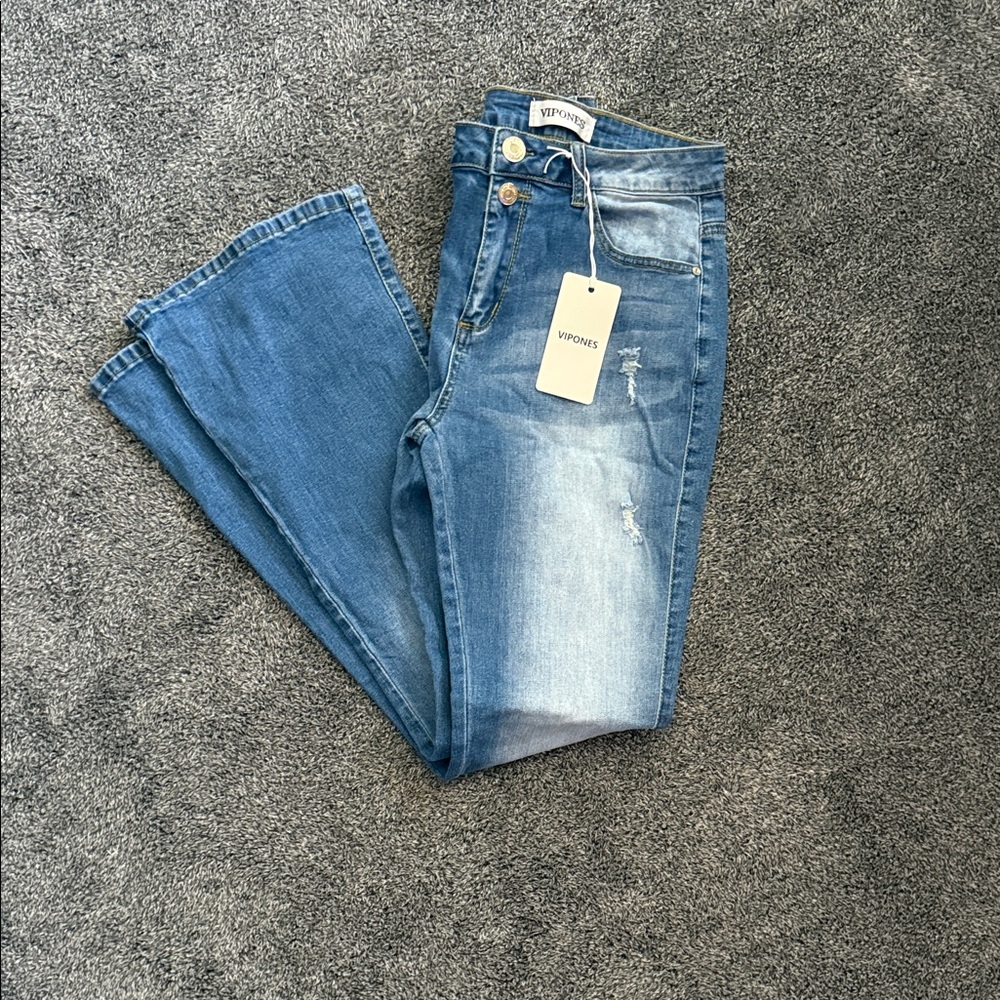 VIPONES Women’s  Light Blue Flare Jeans